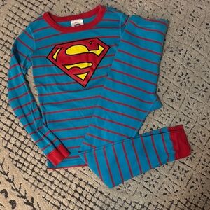 Hanna Andersson Superman Blue and Red Pajama Set sz 10